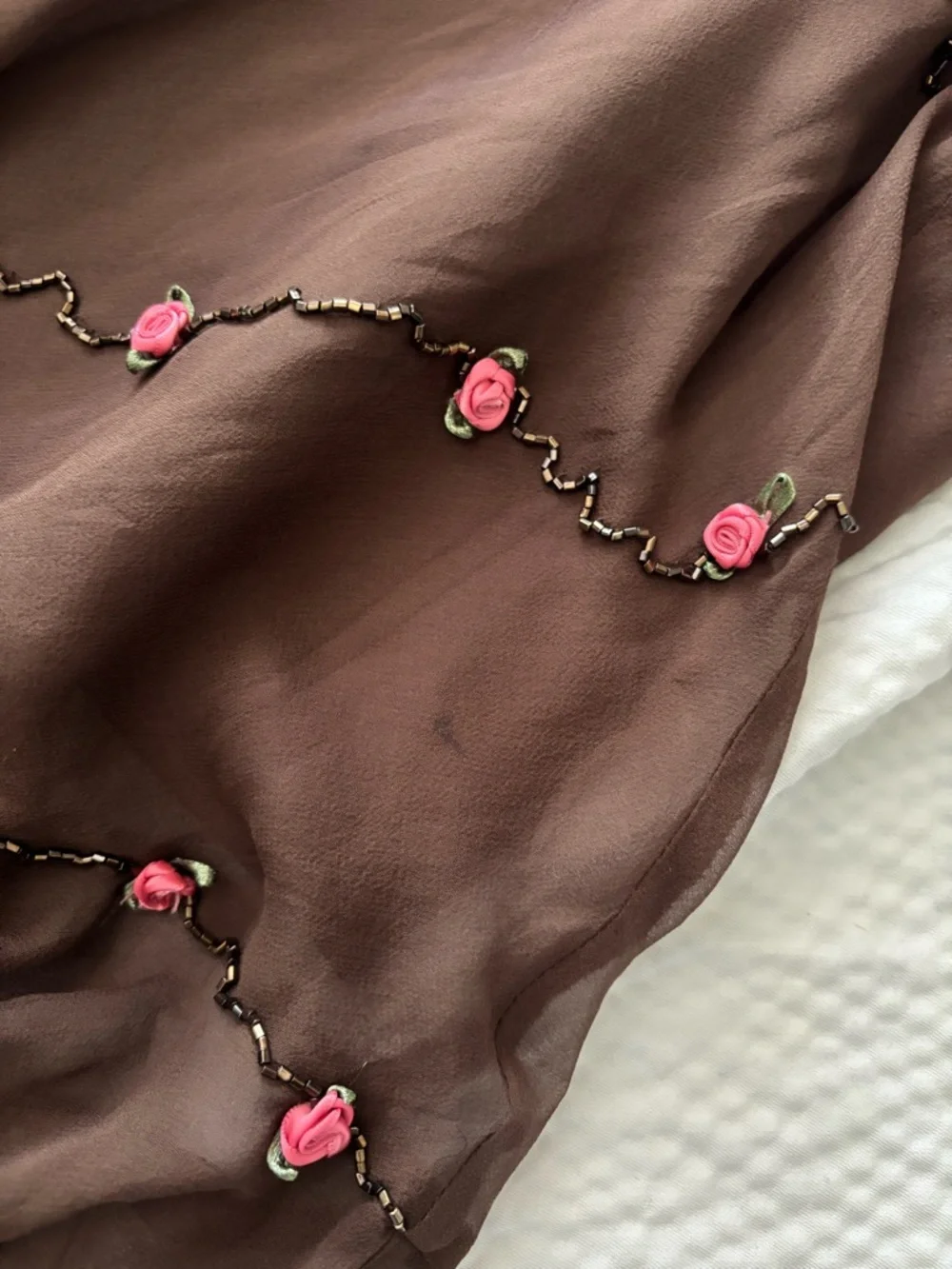 Vintage 2 Piece Asymetrical Floral Silk Skirt Set - Picture 11 of 11